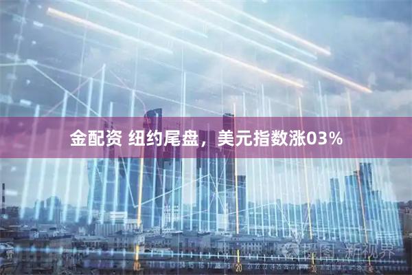 金配资 纽约尾盘，美元指数涨03%